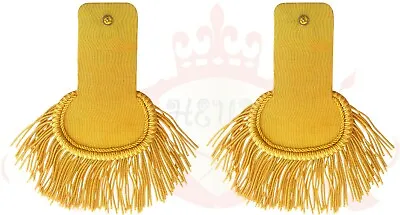 Gold Bullion Shoulder Epaulettes With Fringe Marching Band Epaulette Board • $45.22