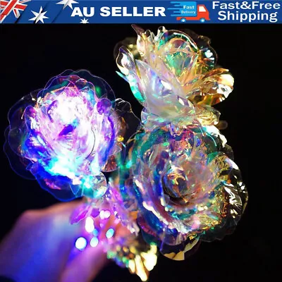 $10.44 • Buy 24K Gold Foil Rose Flower LED Luminous Galaxy Valentine's Day Anniversary Gift