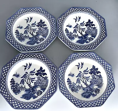 4 Royal Staffordshire J&G Meakin Willow Octagon Bread & Butter Plates England • £54