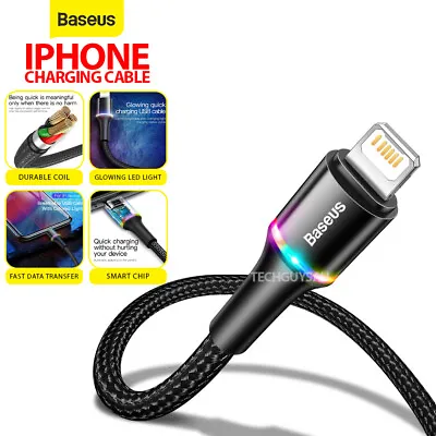 $8.39 • Buy Baseus LED Light USB Braided Charging Charger Data Cord Cable For IPad IPhone