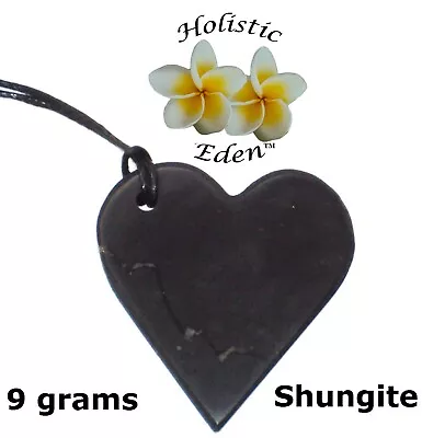 Shungite Heart Shape Pendant Necklace EMF Radiation Protection Healing Stone • $19.95