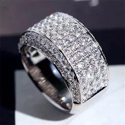 Inlaid Half Circle Full Diamond Full Zircon Memorial Ring Memorial Ring • $8.34