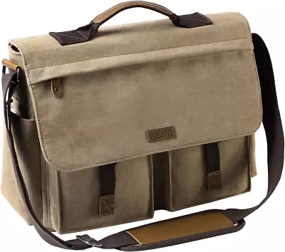 Messenger Bag For Men  Vintage Water Resistant Waxed Canvas Laptop Bag Satchel  • $119.40