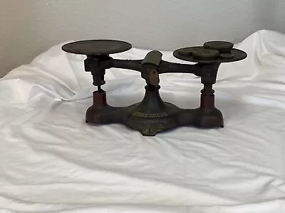 Vintage Fairbanks 6 Lbs Scale Antique Cast Iron Brass Mercantile Balance Scale 3 • $19.93