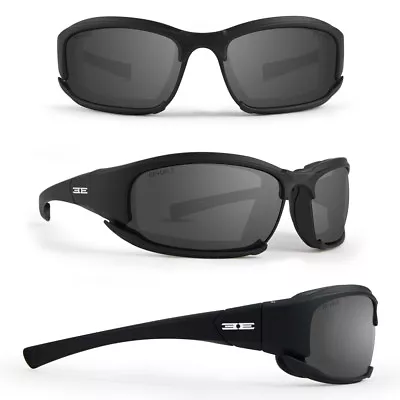 Epoch Hybrid Padded Motorcycle Sunglasses Goggles Black Frame Smoke Lens • $23.25