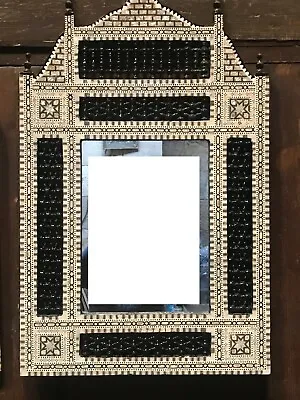 M01 Handmade Wall Mounted Mirror Frame Inlaid Mother Of Pearl Arabesque Work 32  • $260