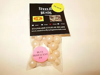 Steelhead Beads Blue Iridescent Uv Peach 81012 100 Pack • $8.50