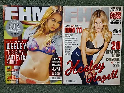 FHM Magazines X2 Keeley Hazel Covers 2013 And 2014 Excellent Condition • £55