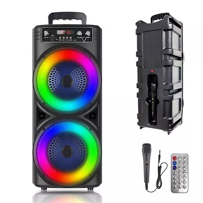 6000W Portable Bluetooth Speaker Sub Woofer Heavy Bass Sound System Party & Mic • $36.79