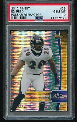 Ed Reed 2012 Topps Finest Pulsar Refractor #39 10/10 PSA 10 GEM MT • $200