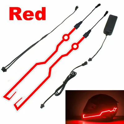 LED Light Motorcycle Helmet Kit Night Riding Signal Flashing Stripe Bar 3 Modes • $9.49