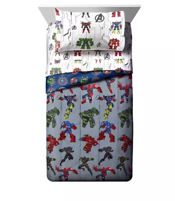 Avengers Twin Size Comforter Set Kids 4 Piece Bed In A Bag Child Sheets Bedding  • $54.98