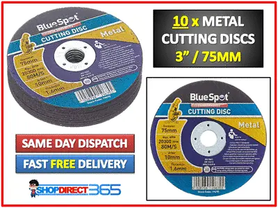 10 X NEW METAL CUTTING / SLITTING DISCS 75mm 3 /INCH FOR ANGLE GRINDER UK 19670 • £5.95