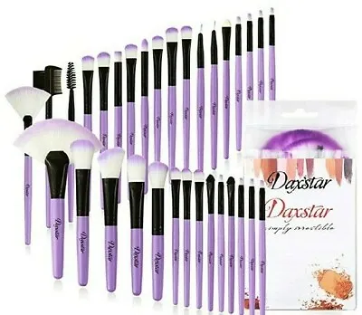 32 Pcs Daxstar Purple Cosmetic Brush Basic Set Beginner Makeup Brush Collection • $9.97