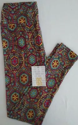 Buttery Soft Lularoe  Size Os Leggings With A Multi-color Aztec Design • $20
