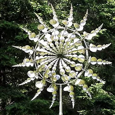 Wind Powered Kinetic Sculpture Unique And Magical Metal Windmill Spinner Garden • $18.99