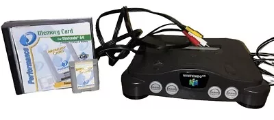 Vintage Nintendo 64 Console Black With Cables And Memory Card • $63.95