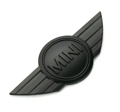 RARE Black MINI Cooper CLUBMAN S FRONT HOOD Emblem Badge Sticker R50 R52 R57 ONE • $18.99