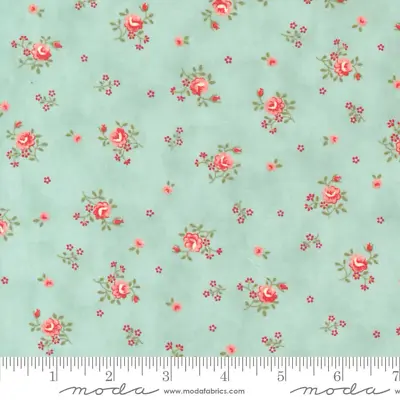 Collections For A Cause Etchings Aqua Posies By Howard Marcus For Moda 1/2 Yard • $5.66