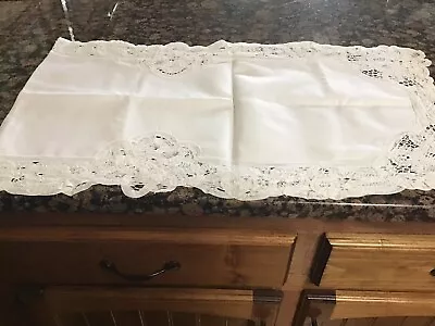 Vintage White Battenberg Lace Table Runners— Set Of 2 • $31.99