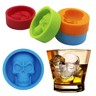 Skull Fondant Chocolate Mould Ice Cube Tray Candy Cake Mold 3D Muffin Silicone  • £2.99