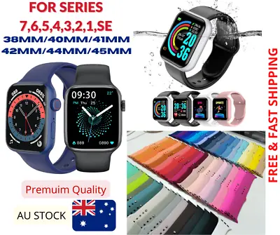 $4.99 • Buy For Apple Watch IWatch Series 7 SE 6 5 4 3 2 Sports Strap Band 41 45 40 44mm