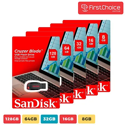 SanDisk 8GB 16GB 32GB 64GB 128GB USB Flash Drive Thumb Memory Stick Pen - By Lot • $7.55