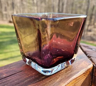 £39.51 • Buy Vintage Carl Erickson Purple Sommerso Bullicante Glass Controlled Bubble Sm Vase