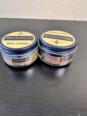 Kiwi Meltonian Shoe SHINE Polish Cream LOT Of 2 Glass Jars Black  2 And Blue 21 • $13.49