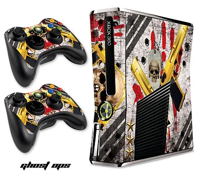 $8.95 • Buy Skin Decal Wrap For Slim Model Black Xbox 360 S Warfare Cod Console - GHOSTS OPS