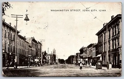 Iowa City Hanging Light~Vendor's Booth~Harrison's~Clock Tower~Washington St~1909 • $8