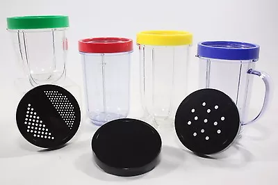 USED Replacement Cups/Lids For Use With Magic Bullet (MB1001B) • $2