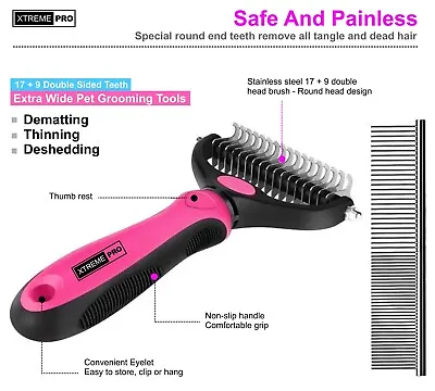 £6.95 • Buy Professional Pet Dog Cat Comb Brush Dematting Undercoat Grooming Comb Rake Tool