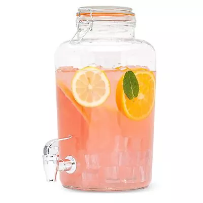 1 Gallon Glass Beverage Dispenser - Wide Mouth Mason Jar Drink Dispenser - 10... • $41.36