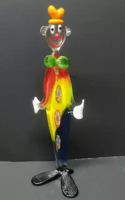 Vintage Hand-blown Murano Glass Clown Statue 7.25' Tall Great Condition • $49.99