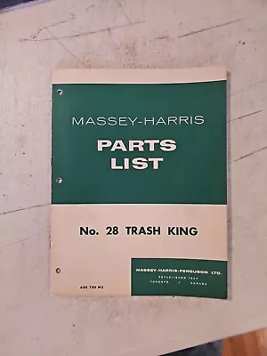 Vintage 1955 Massey Harris 28 Trash King Parts List Manual  • $13.25