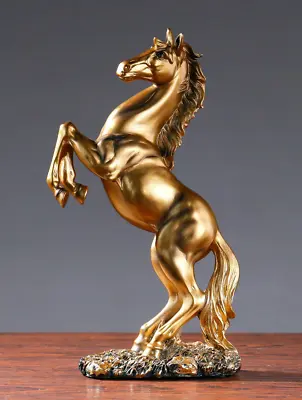 12 Inch Gold Horse Statue Decorative Figurine Vintage Style For Home Decor Gift • $38.39