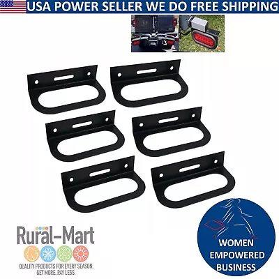 6pk Mounting Brackets For 6  Oval Light Powder Coated Steel Black Trailer/RV • $19.01