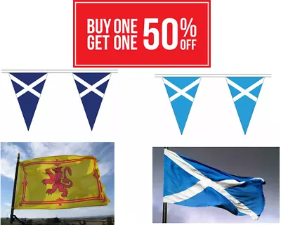 Scotland Scottish Lion Sky & Navy Blue Saltire Cross  Euro 2024 Flags & Bunting • £5.95