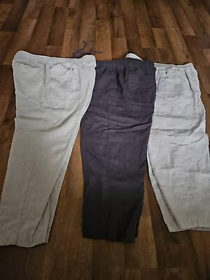 LOT Of 3 Linen Womens Pants Large 10 12 Zara Old Navy • $25