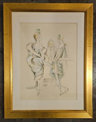 Framed Rare & Collectable ROBIN FRASER PAYS Inscribed Costume Drawings SIGNED 1 • £229.99