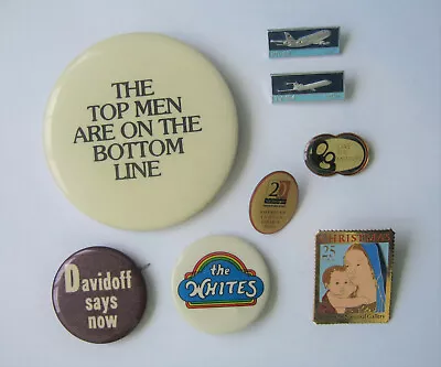 Lot Of Vintage Buttons Pins The Whites Music Airplanes Christmas Stamp Political • $3.99