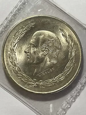 ** MEXICO  1951 Mo (HIDALGO) 5 PESOS SILVER  ...UNC  ** • $19.99