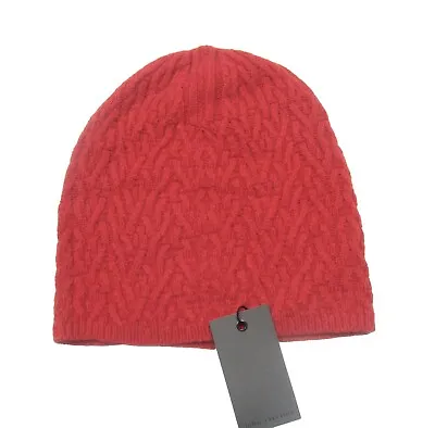 John Varvatos Men's Poppy Red Wool Blend Cable Knit Beanie • $98