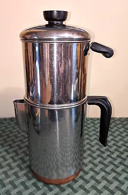 Vintage Revere Ware 1801 Drip O Later Coffee Percolator SS Pot Copper Bottom • $38.07
