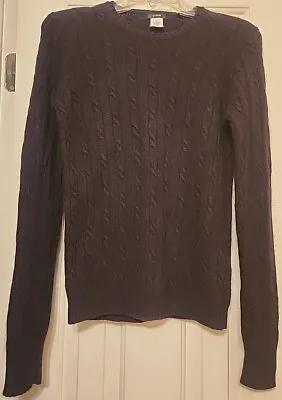 Women's Medium J. Crew Black Cable Knit Wool Angora Cashmere Blend Sweater • $12.99