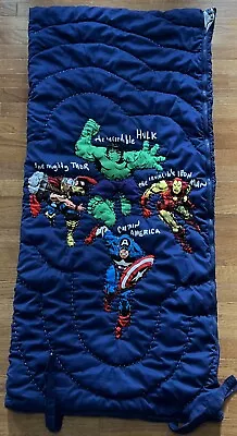 POTTERY BARN KIDS ~ Marvel  Avengers SLEEPING BAG 57”x26” Hulk Thor Iron Man.. • $54.99