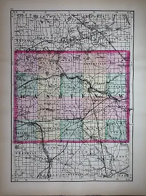 1873 Plat Map ANN ARBOR WASHTENAW Co MICHIGAN / DETROIT WAYNE Co. Reverse • $48.88