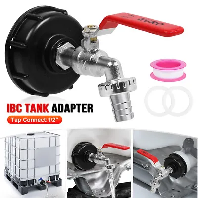 IBC Tank Adapter Connector S60X6 To Garden Tap W/ 1/2  Hose Fitting Fuel Water • £6.99