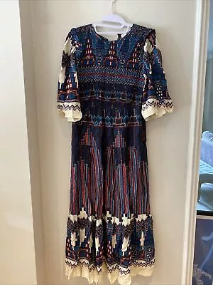 £29 • Buy Ba&sh Maxi Summer Tiered DRESS 1 - Smock And Frilly Shoulders All Viscose